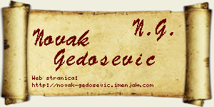 Novak Gedošević vizit kartica